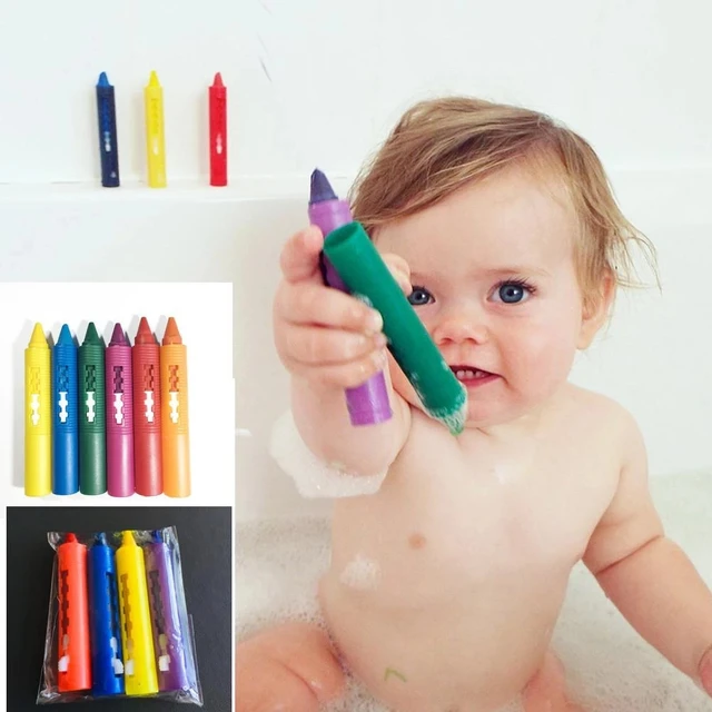 6Pcs/Set Bathroom Crayon Erasable Graffiti Toy Washable Doodle Pen for Baby Kids Bathing Creative Educational Toy Crayons 2