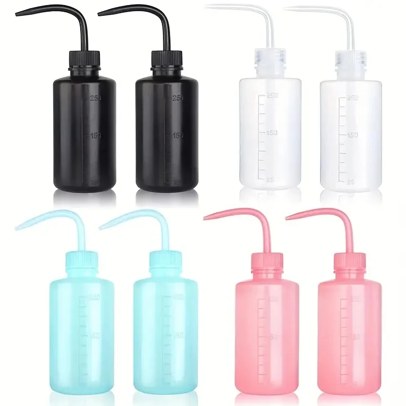 Sanfiyya Sicherheits-Waschflasche (250 Ml) – Flexible Quetschflasche Mit Schmaler Spitze – Für Tattoo, Wimpernreinigung, Labor, Pflanzenbewässerung