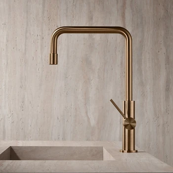 304 สแตนเลสหมุนอ่างล้างจานก๊อกน้ําผสมน้ําร้อนและเย็น 2