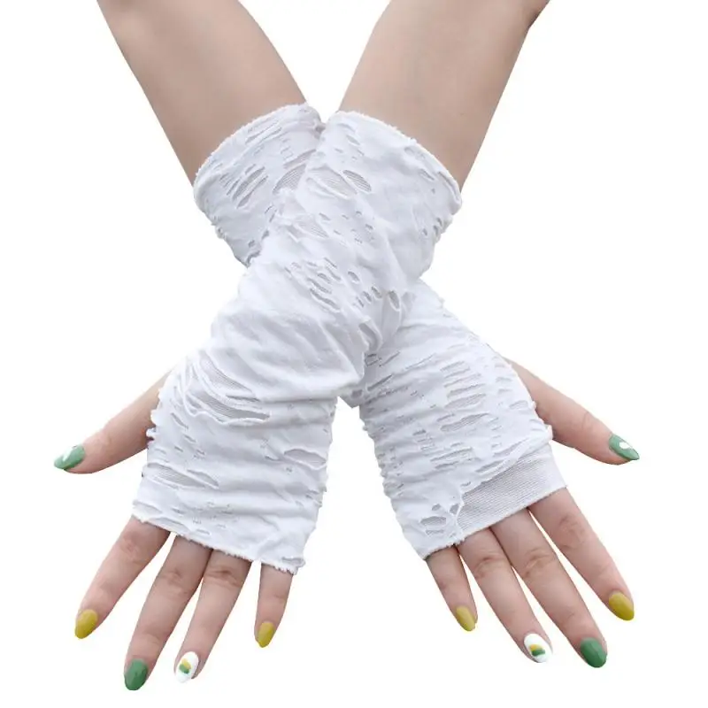 Halloween Gloves Halloween Gloves Fashion cosplay Beggars Black Ripped Gloves Punk fingerless gloves