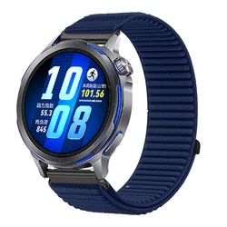 Nylon Loop Smartwatch Strap with Metal Link - Universal 22mm Band for 22mm (Azure blue)