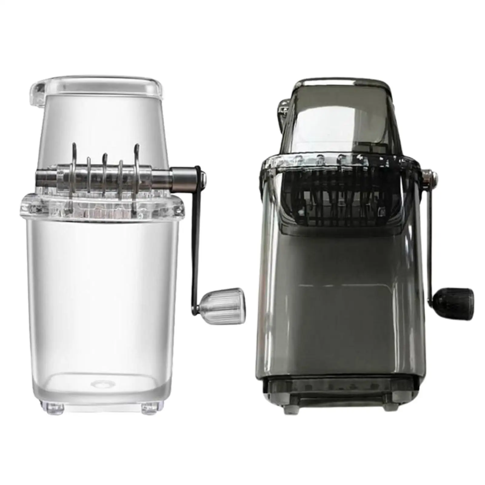 2pcs Multifunction Manual Ice Crusher Shredding Machine Mini Home DIY Snow Cone Stainless Steel Blades BPA Free