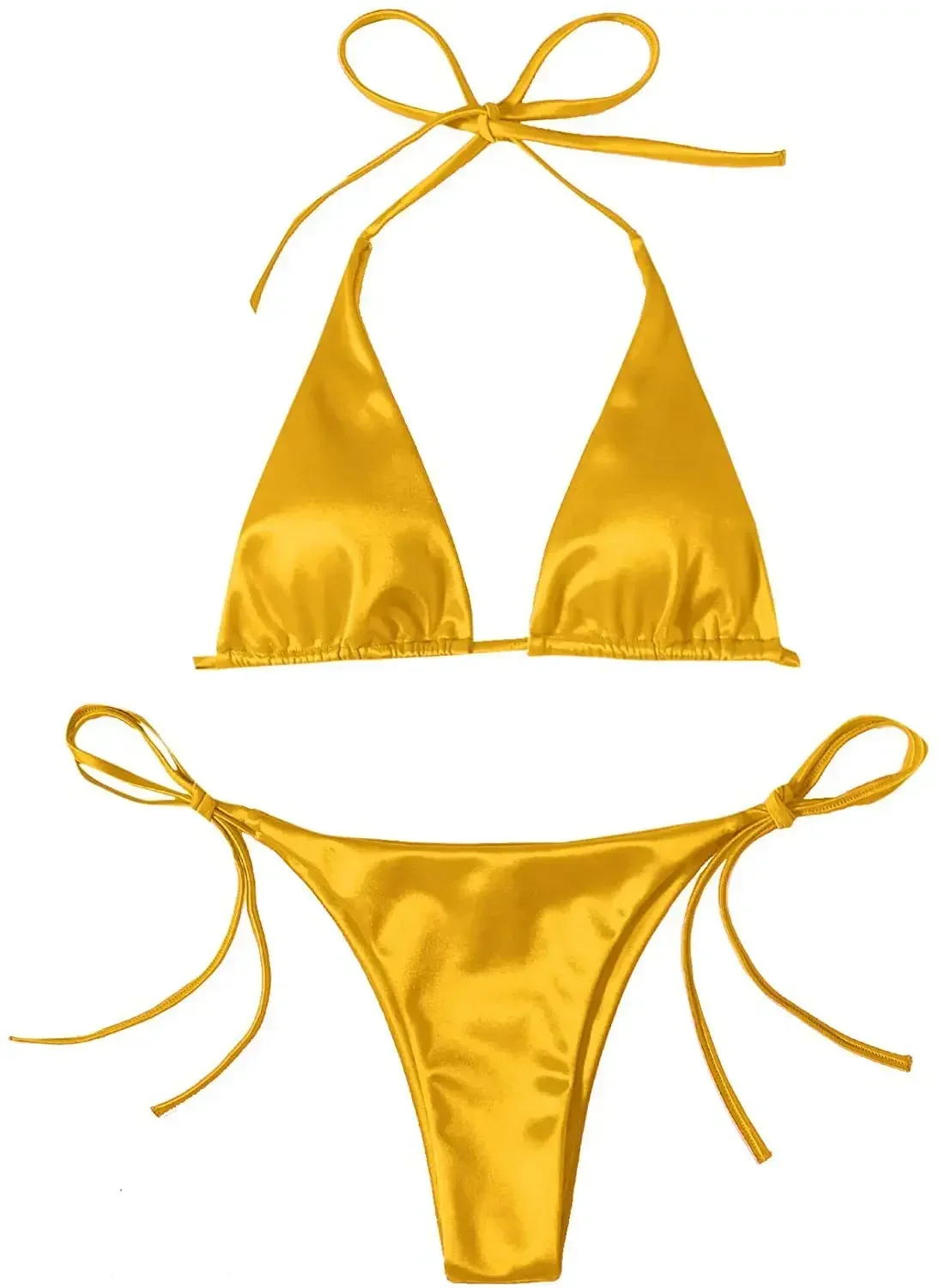 Swimwear Thong Bikini Set Sexy New Gold Swimsuits Woman Sexy Bathing Suits Bikinis Triangle Bandage Female Beachwear