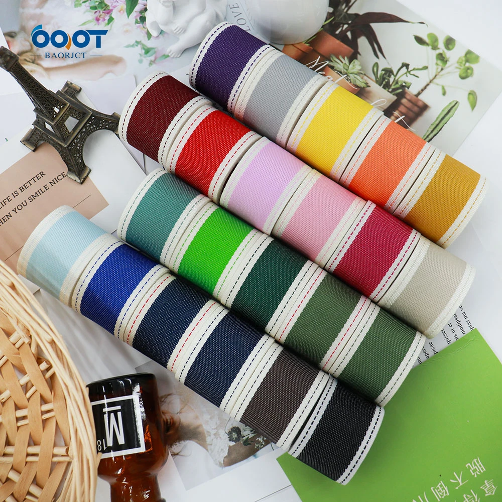 5 yards Stitch Ribbons White Edge Dotted Line Ribbon For Hair