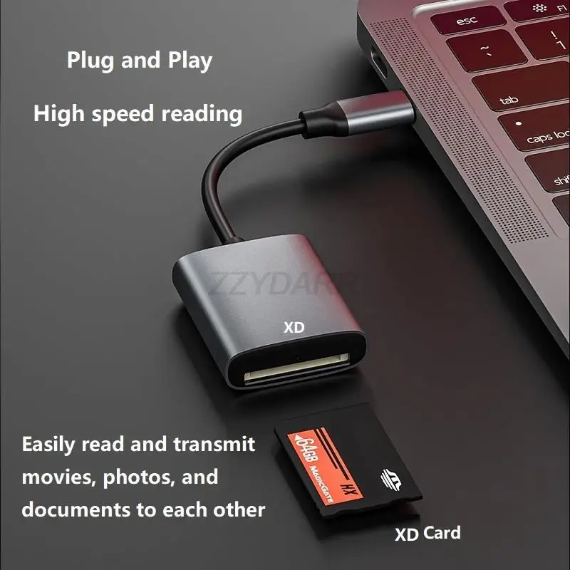 Card Reader XD Picture Card Reader USB C to XD Card Reader iPhone Adapter Compatible iPhone 15/MacBook Pro/Air