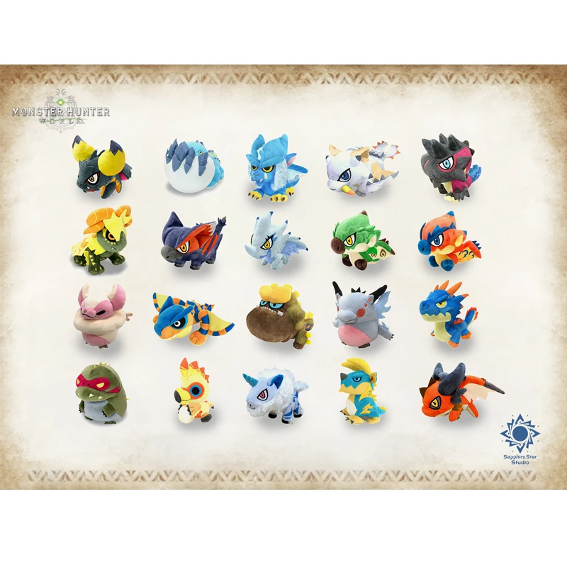 

Плюшевая Кукла MONSTER HUNTER RISE, мягкая эластичная кукла, фигурки героев, милые рождественские подарки