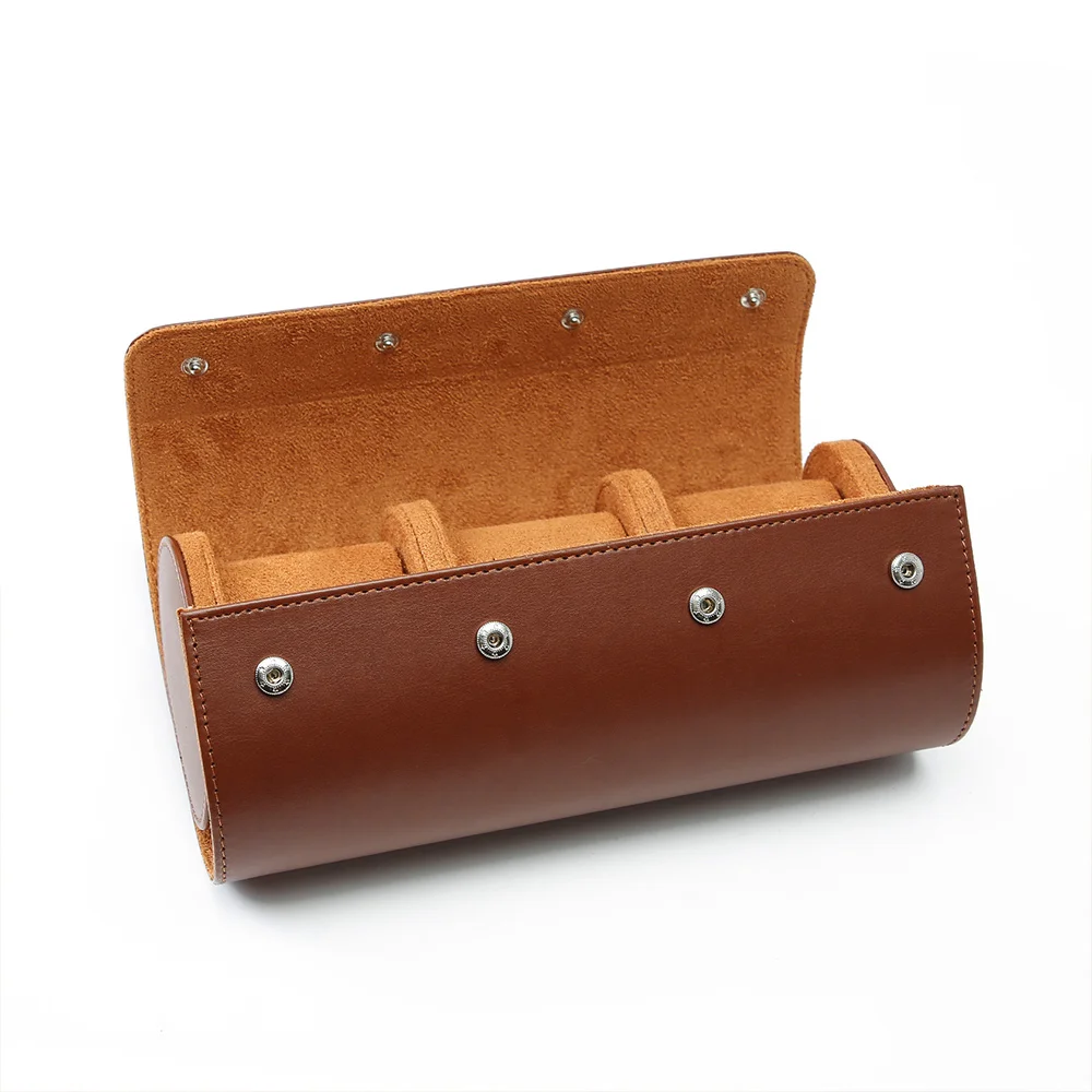 Watch Storage Box 1/2/3-Slot Watch Roll Travel Case Portable Vintage Leather Watch Display Case Storage Box Organizers Men Christmas Gift