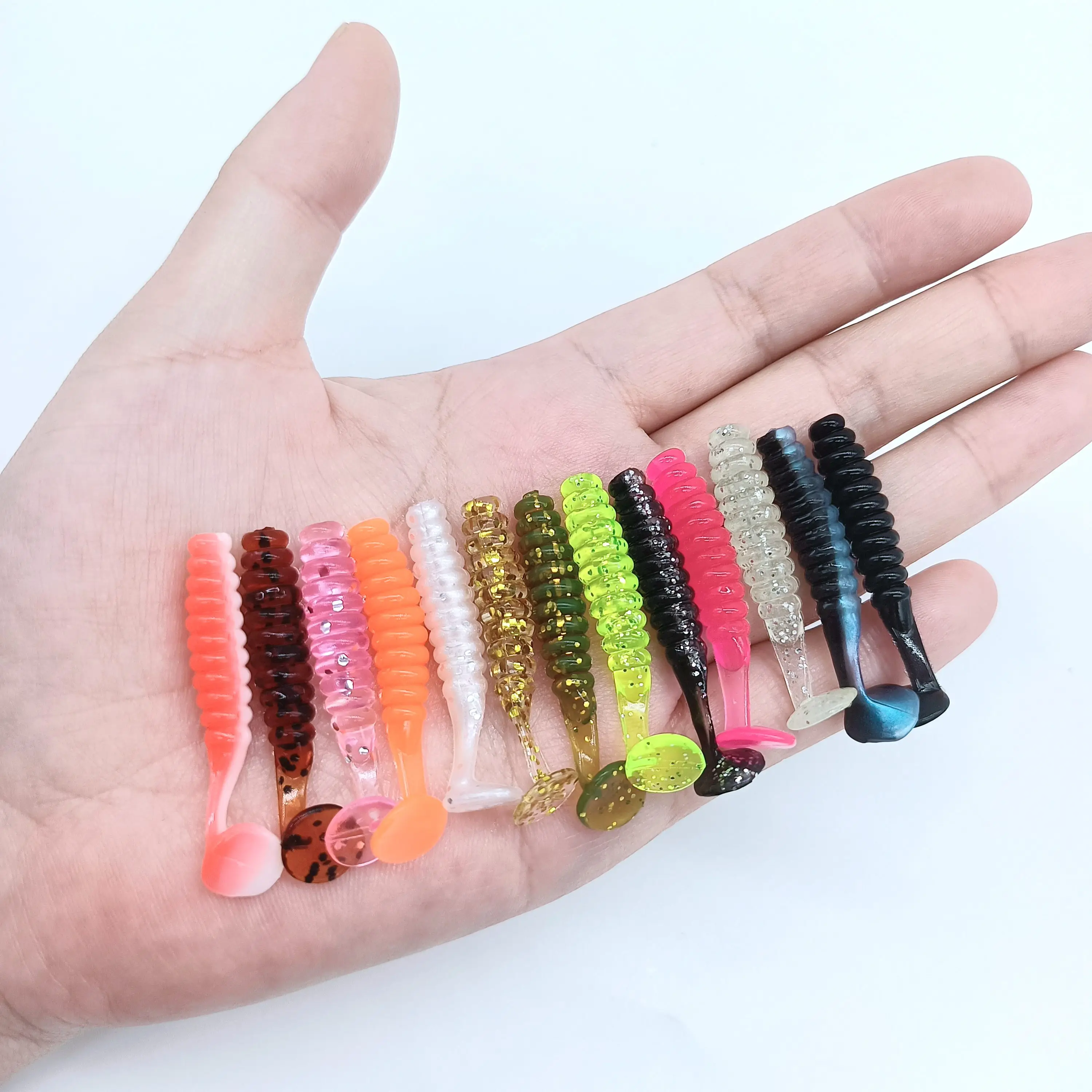 DUODUOYU10PCSMiniSoftFishingLures11g45mmSmallTtailWormLure