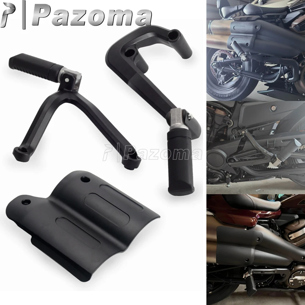 Motorcycle Rear Shield Cover Passenger Footrest Foot Pedal Pegs Mount