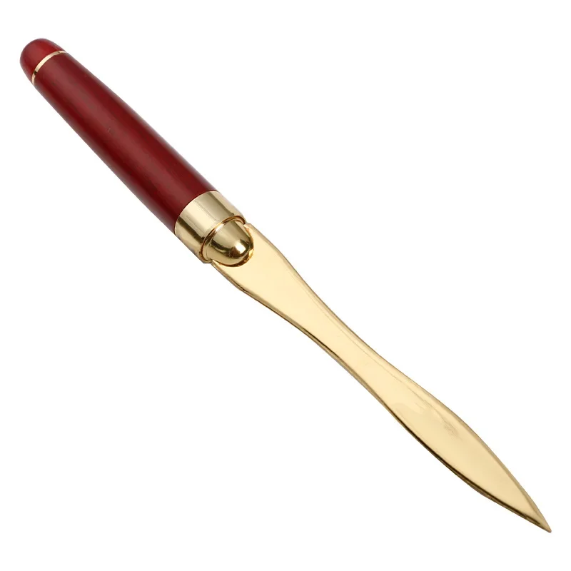 Letter Opener Wood Handle Stainless Steel Cut Paper Knife Split File Envelopes for School Student Stationery mail opener