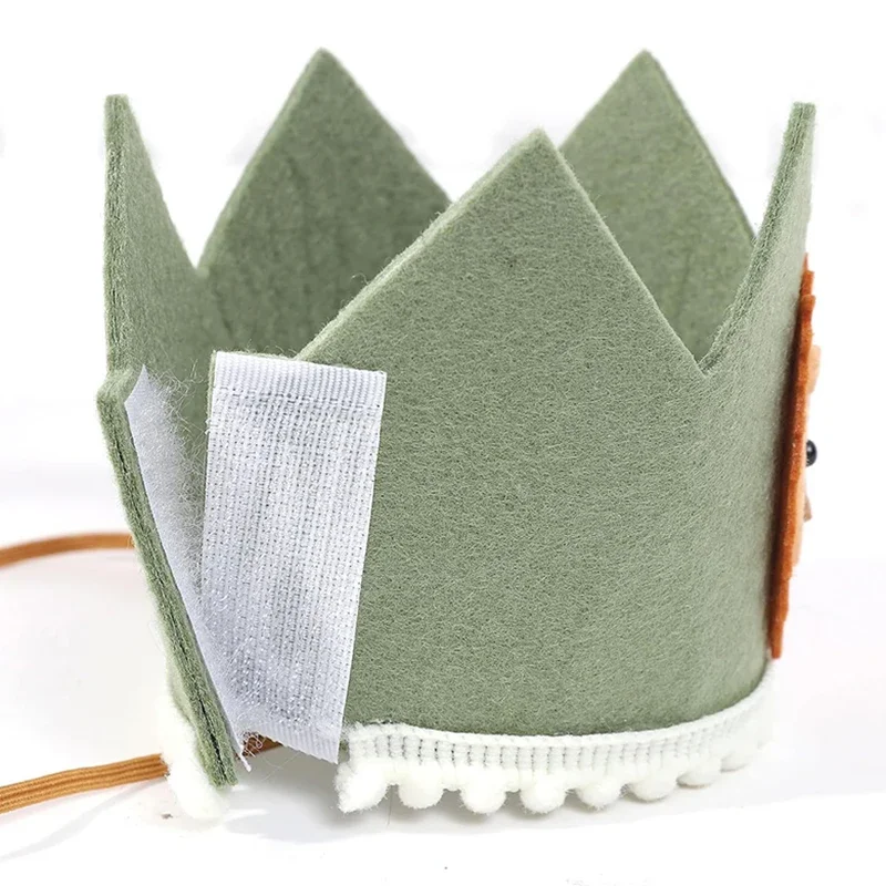 Baby Lion Felt Crown Hats Birthday Party for Kids Birthday Hat 1 Year Animal Jungle Party Baby Shower Birthday Photo Props