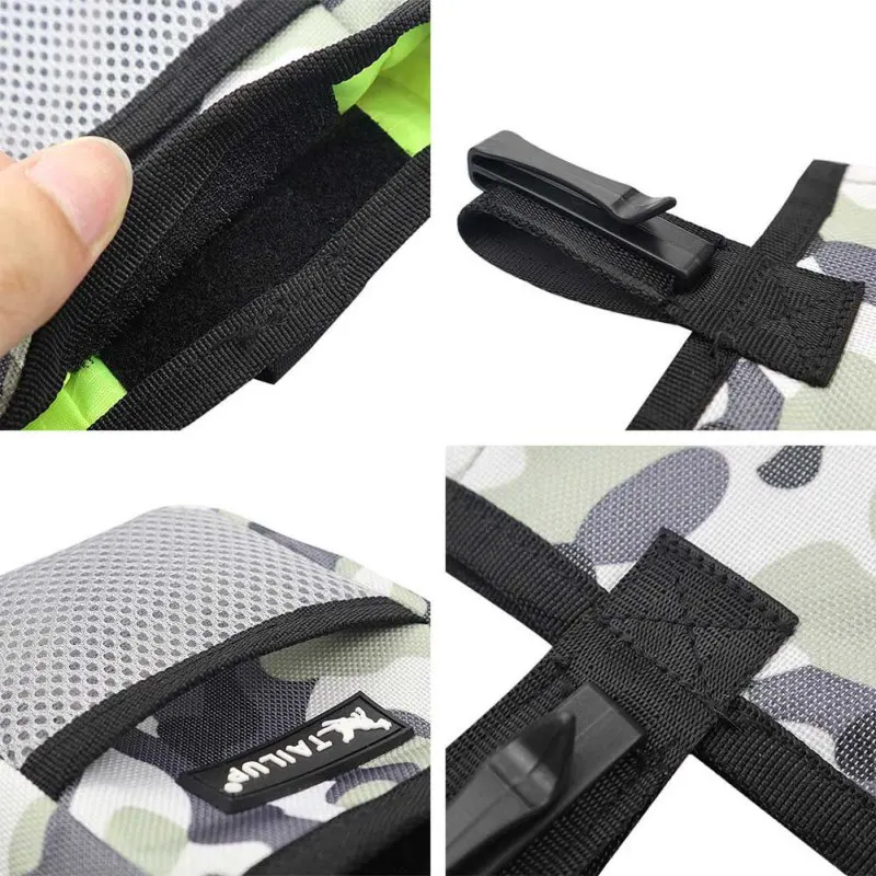 Dog Feed Waist Bag Pet Outdoor Hands Free Training Portable Toys Food Poop Bag Camouflage Pattern Waterproof Cloth Bag