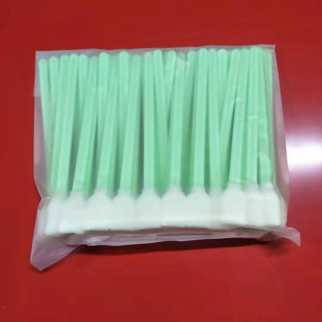 50pcs ESD 폼 면봉(먼지 없는 큰 헤드 포함) 프린터 헤드 카메라 광학 전자 제품용 다목적 녹색 청소 면봉 스틱