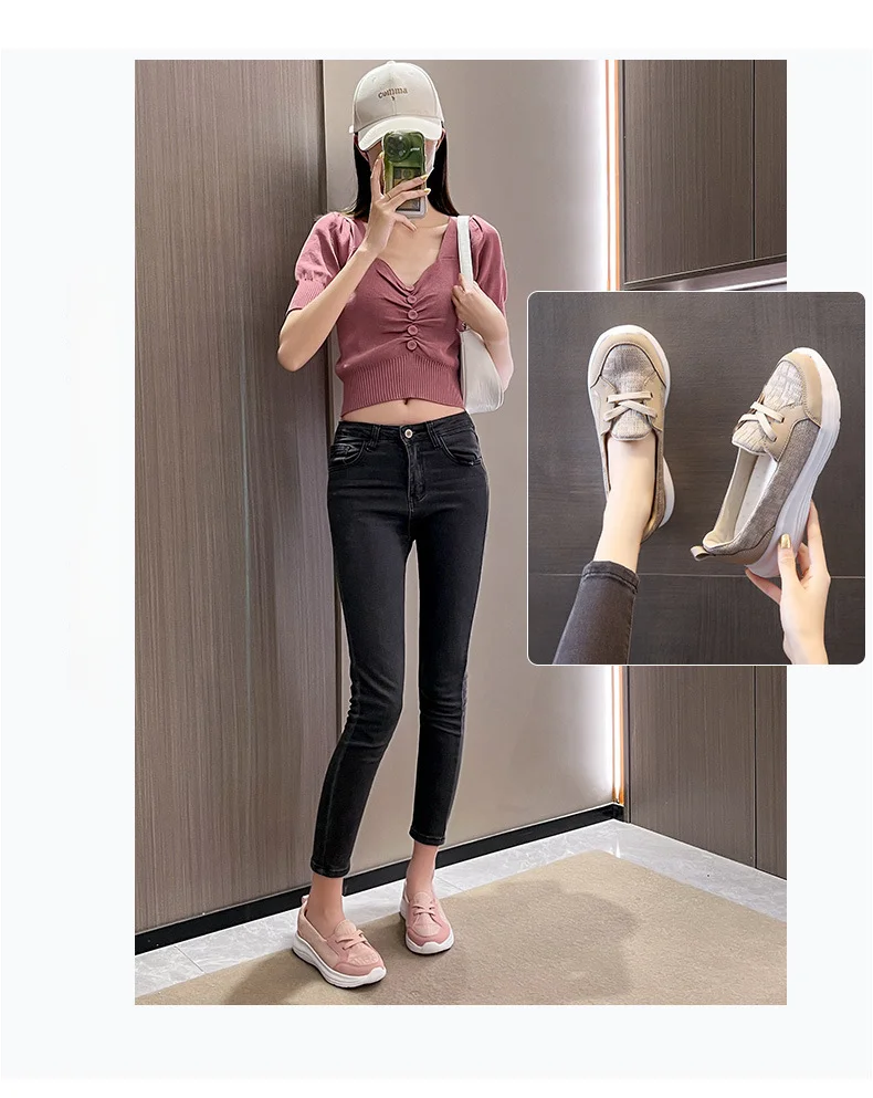 Damen freizeitschuhe turnschuhe frauen schwarz arbeit flache schuhe_voghion.com