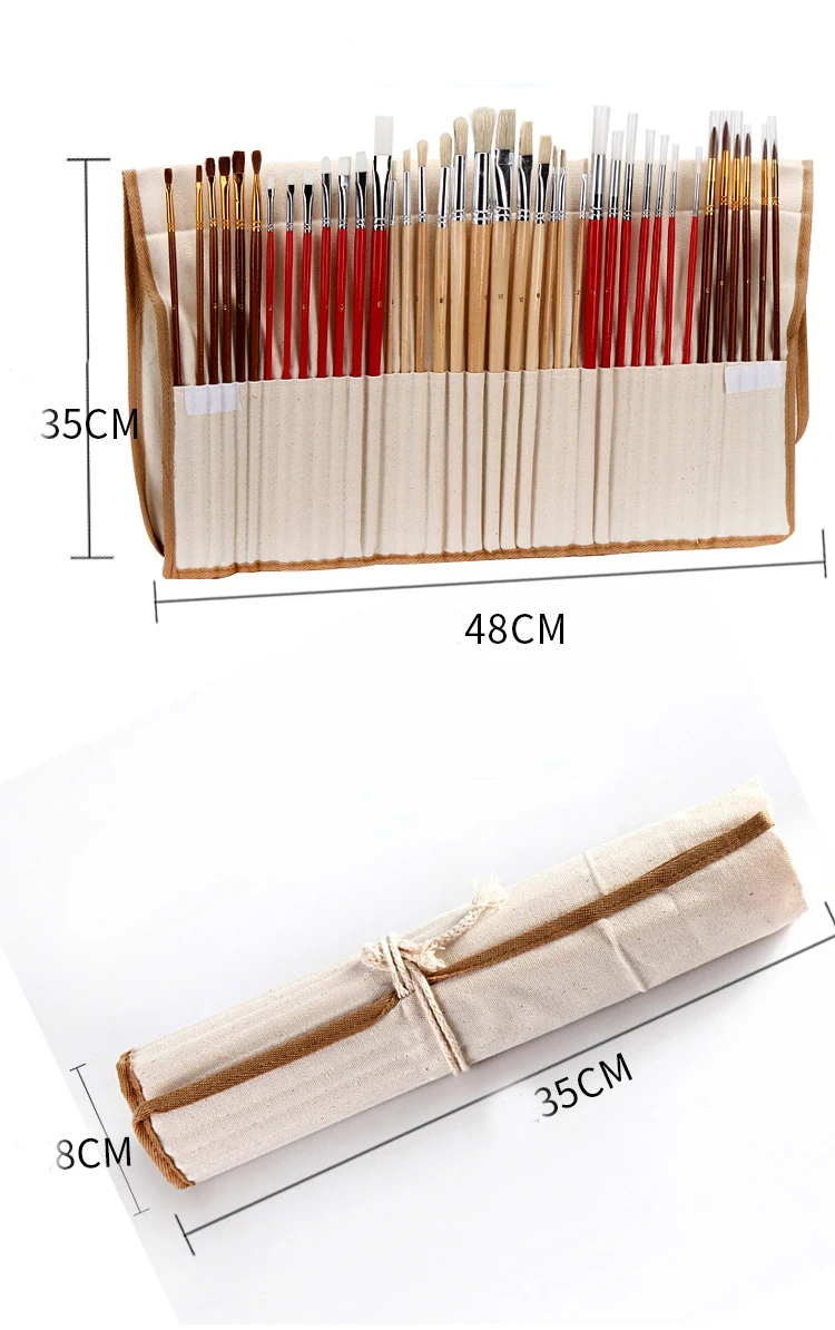 15PCS ink painting brushes paint brush holder Bamboo Paint Brush Portable