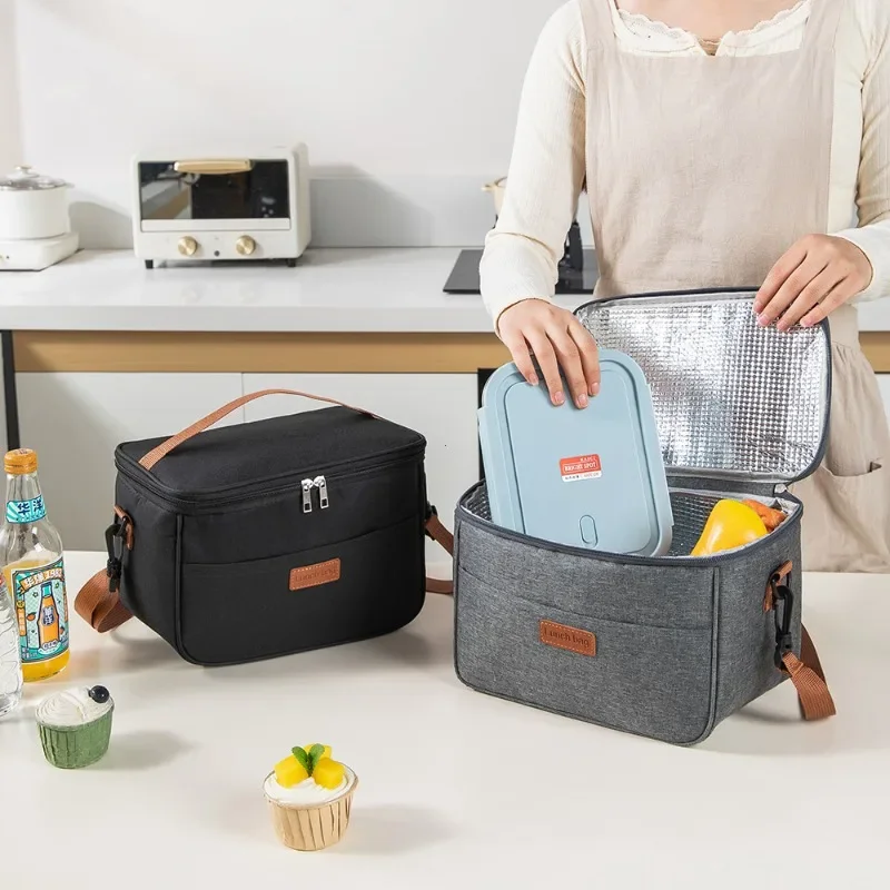 Casual Lunch with Rice Thickened Aluminum Foil Long-Lasting Fresh-Keeping Ice Bag Worn Cross-Body Portable Outdoor Insulated Bag