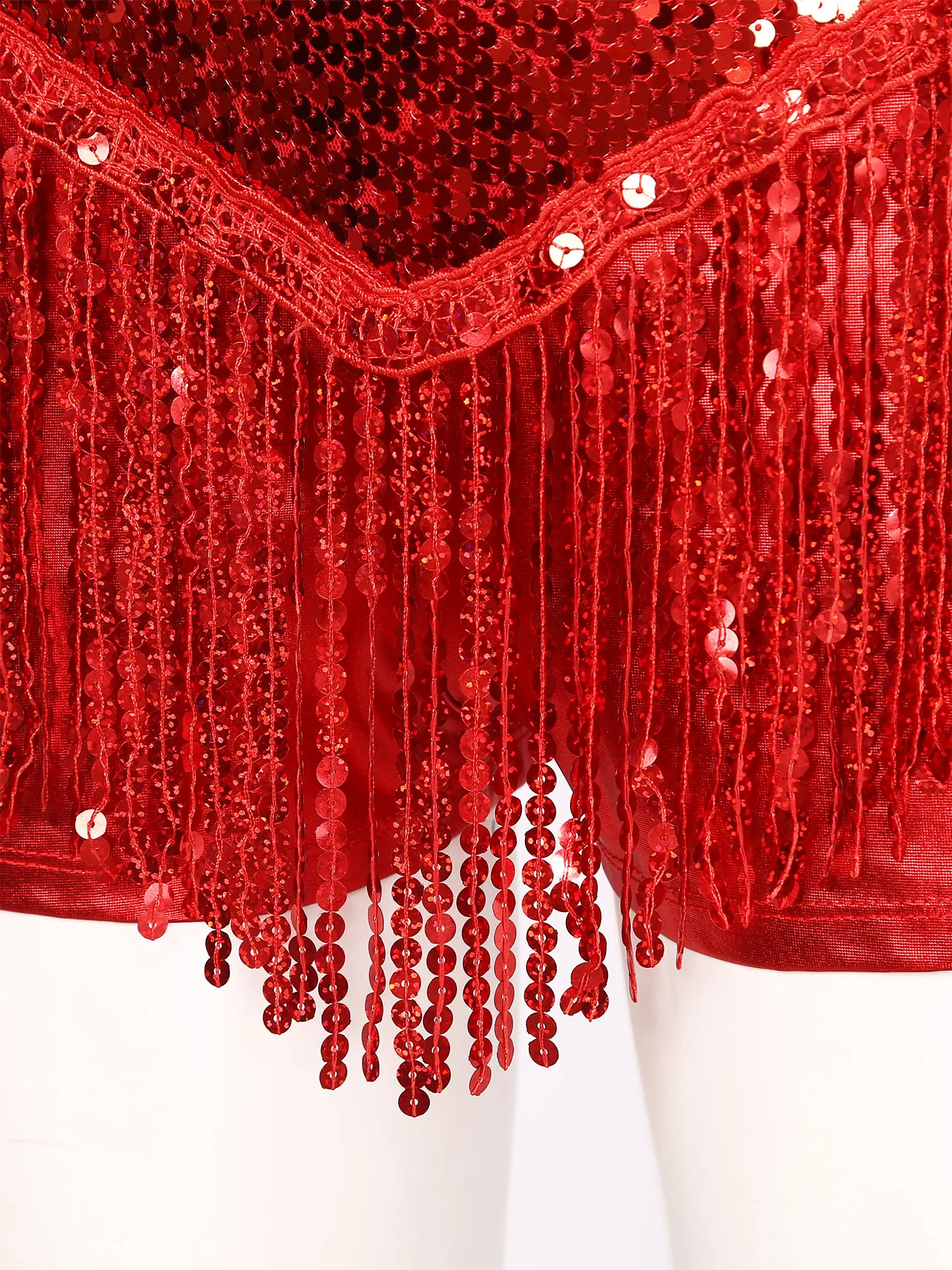 Women Latin Dance Dress Sequin Fringed Bodysuit Ballroom Competition