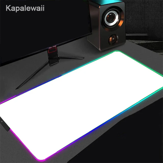 

Custom Mouse Pad RGB Pure White MousePad DIY LED Backlit Gamer Light 90x40cm Gaming Keyboard Large Deskmat Mouse Carpet Mat