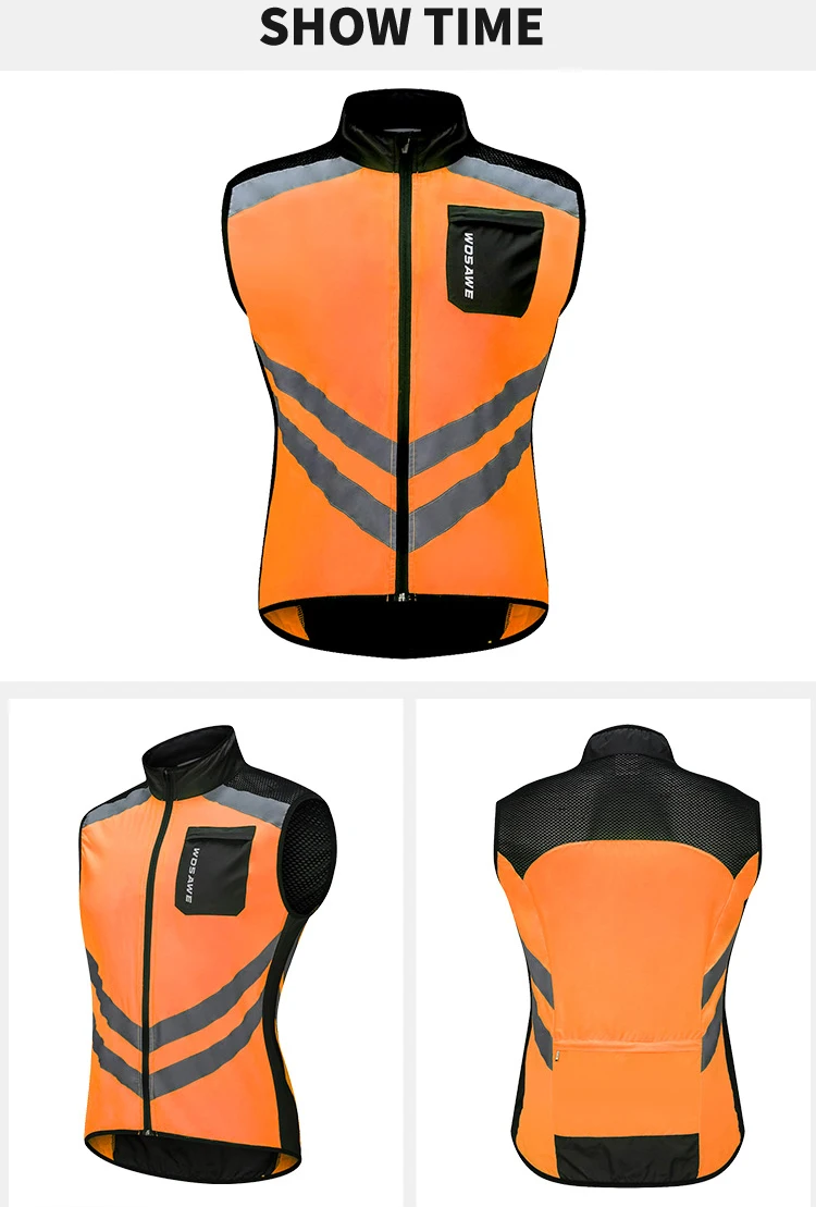 Cycling Jersey Cycling Vest Safety Vest WOSAWE Cycling Vests Night Safety Vest Bicycle Sportswear Outdoor Running Breathable For Men Women