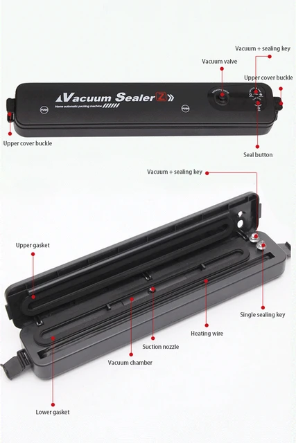 Household Food Vacuum Sealer Food Packaging Machine Film Sealer EU Plug Vacuum Packer With 10pcs Food Vacuum Bags Kichen Tool 5