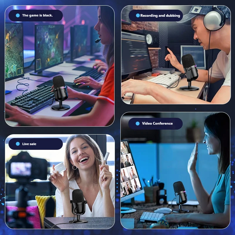 ميكروفون ألعاب مكثف USB Onikuma M830 - زر إلغاء ال...