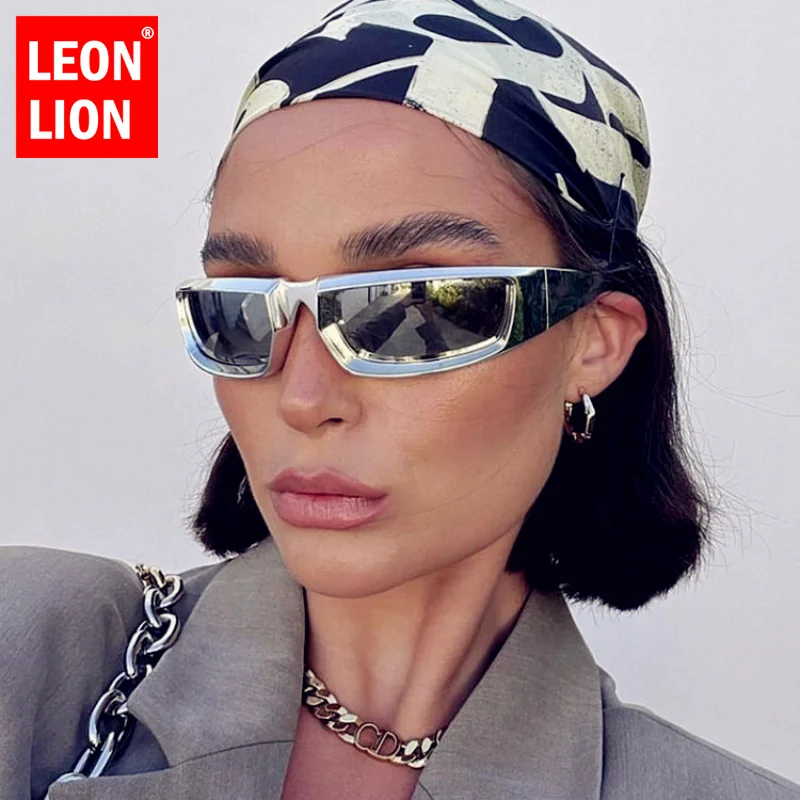 

LeonLion 2023 Steampunk Y2K Sunglasses Women Sport Eyewear Vintage Brand Luxury Glasses Women Mirror UV400 Gafas De Sol Hombre