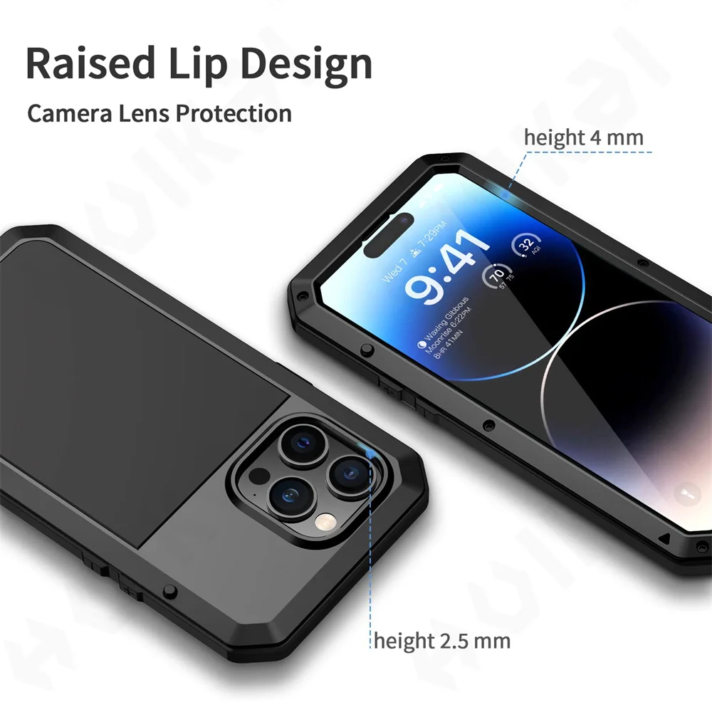 Case For iPhone 15 14 13 12 11 Pro Max XS XR 8 7  Plus SE 2020 Metal Heavy Duty 360 Full Body Shockproof Armour Protective Cover
