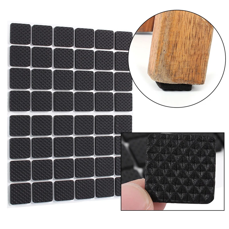 12 Pcs Pieds En Caoutchouc Noir Avec Vis Antidérapants Pour Meubles, Pieds En Caoutchouc Patin Antidérapant Carré Protection Robuste Pour Chaises Bureaux Et Tables Sur Tapis Et Bois 30 X 30 X