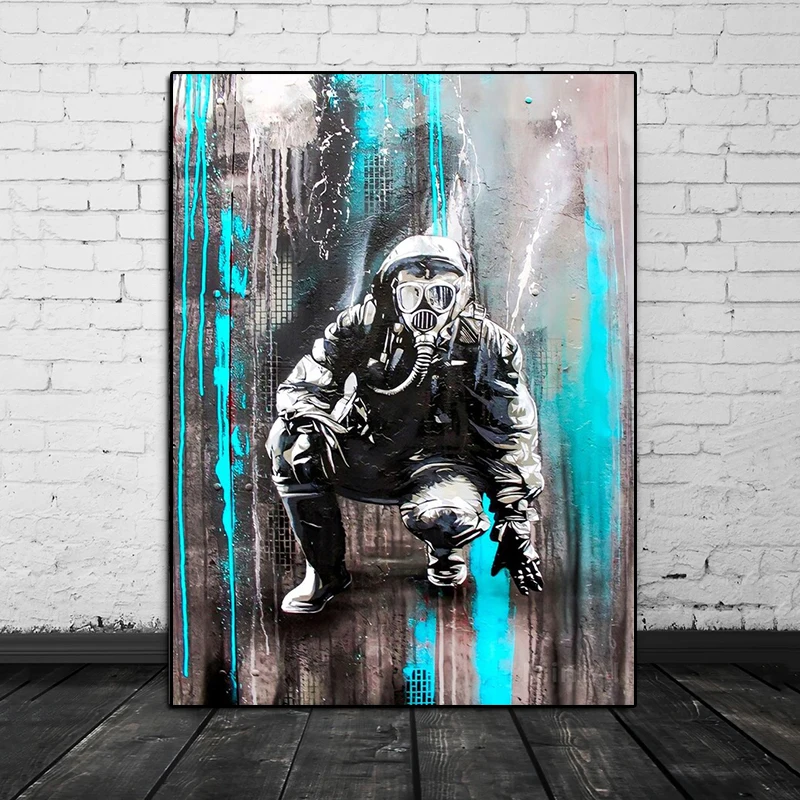 

Banksy Canvas Wall Art Boy Graffiti Canvas Painting Street Art Abstract Posters and Prints Mural Pictures for Home Room Decor