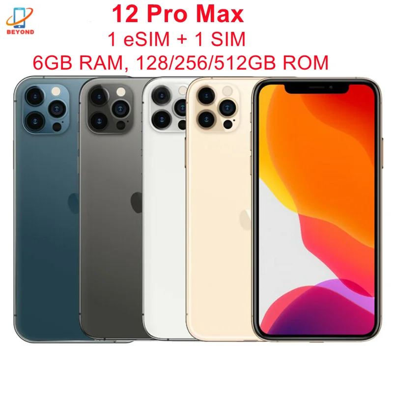 Оригинальный Apple iPhone 12 Pro Max 6 7 дюйма ОЗУ Гб ПЗУ 128/256/512 ГБ A14 Bionic IOS распознавание