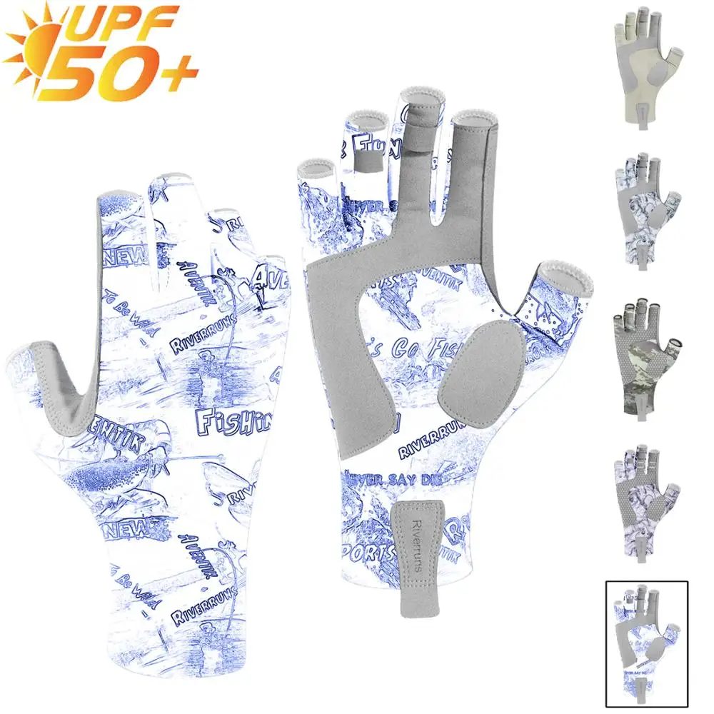 Fingerless Fishing Gloves Riverruns For Men Women Fishing Equipment Boating Kayaking Hunting Hiking Running Cycling