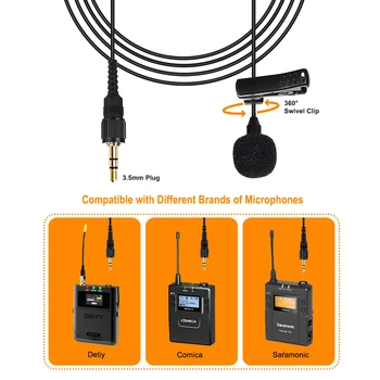Canfon Microfono lavalier omnidirezionale compatibile per il sistema microfonico wireless Deity Sennheiser Comica Saramonic Boya
