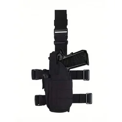 Enhanced Tactical Thigh Platform MOLLE Gun Holster for Outdoor Activities (Black - 1pc)