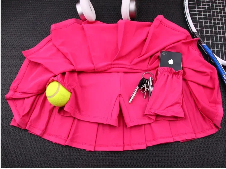 New Girls Tennis Skirts with Safety Shorts , Quick Dry Women Badminton Skirt , Female Tennis Skorts Girl Sport Running Shorts