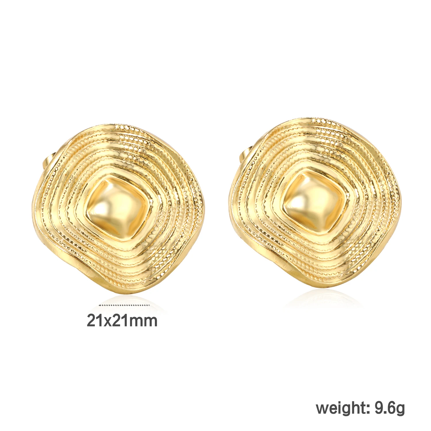 Stud Earrings Women Water Drop Golden CZ Punk Style Cubic Zirconia Stainless Steel Female Elegant Jewelry Gift