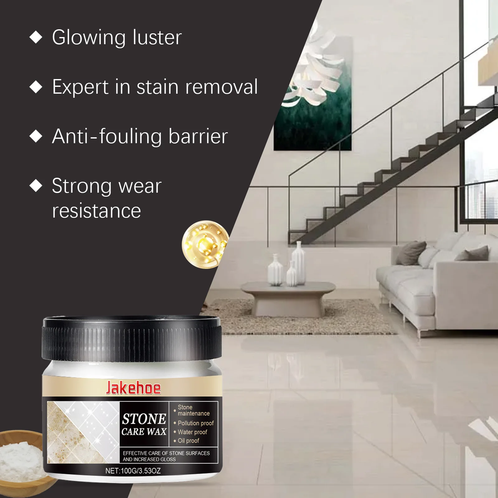 Stone Care Wax Marble Stone Floor Glazing Maintenance Ceramic Tile Furniture Cleaning Polisher Waterproof Marble Polishing Wax
