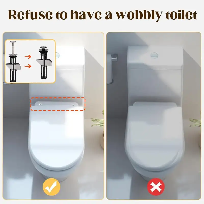 Toilet Seat Accessories Toilet Hinge Replacement Toilet Tank Fixing Kit Heavy Duty Toilet Seat Fastener Bolt kit Stainless Steel Water Tank Toilet Bolt Hinge Screw Retractable Cover Kits