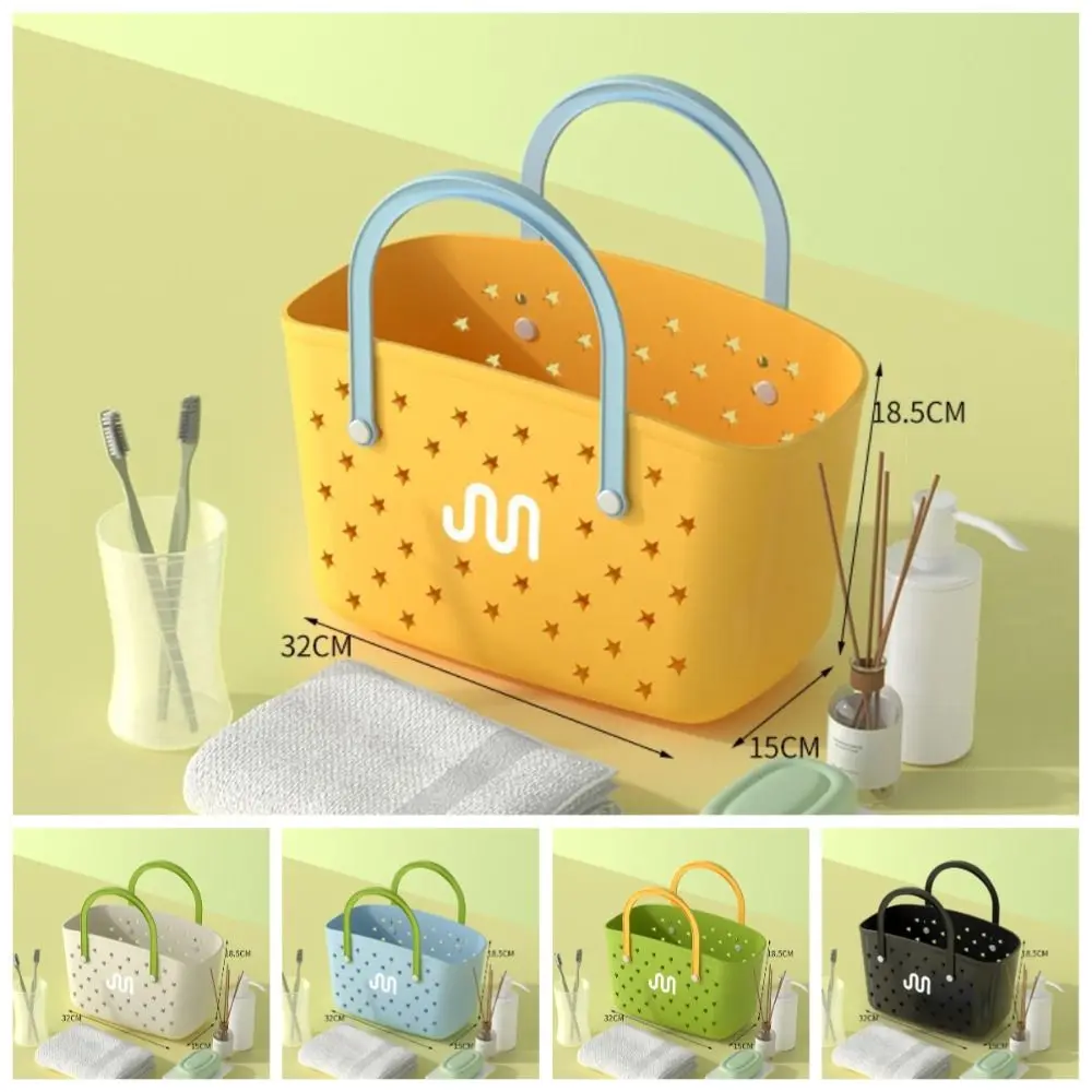 Toiletry Bag Hollow Bath Drain Basket Large Capacity Creative Handbags with Hole DIY Waterproof Summer Beach Bag Bathroom