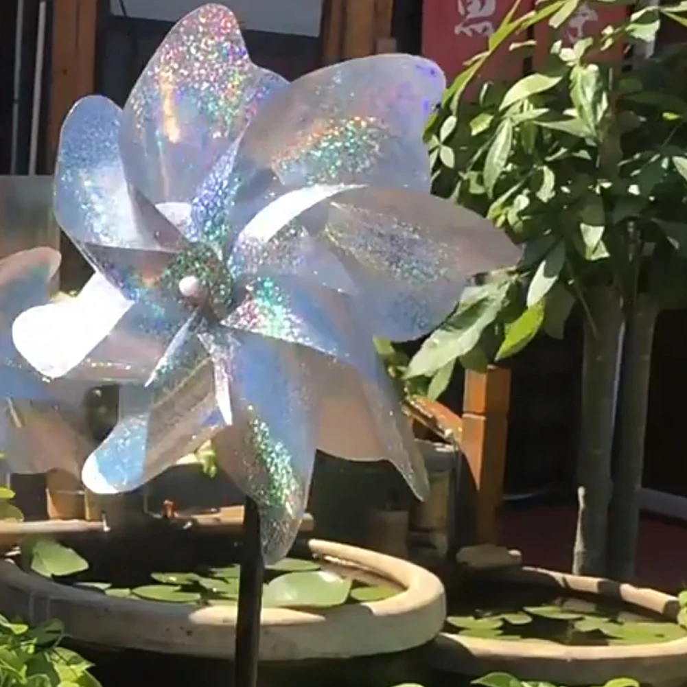 Moulins à Vent Arc-en-Ciel LUKDUNG - Lot De 4 | Décoration Jardin Enfants | 24 Cm | Spinner Coloré