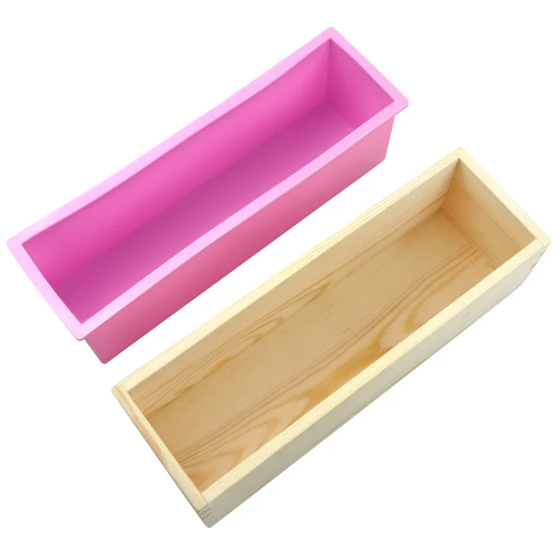 Soap Making Tools Wood Cutting Box 1200g Silicone Soap Mould Rectangular Toast L