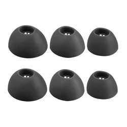 Comfortable Silicone Ear Tips - Replacement Earplugs in 3 Sizes (Small, Medium, Large) - Set of 3 Pairs (Black)