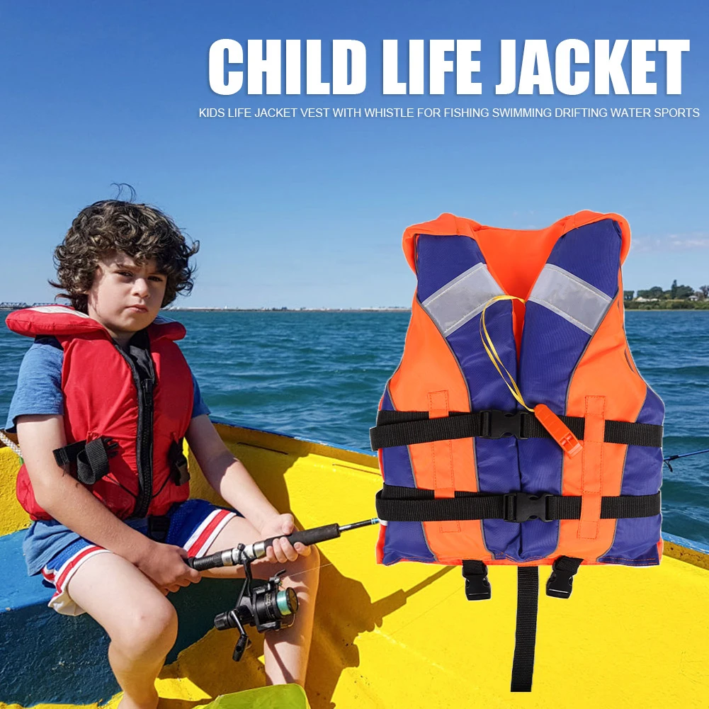 Wear-resistant Life Vest Adjustable Size Fishing Swimming Water Sports Jacket Boating Surfing with Whistle