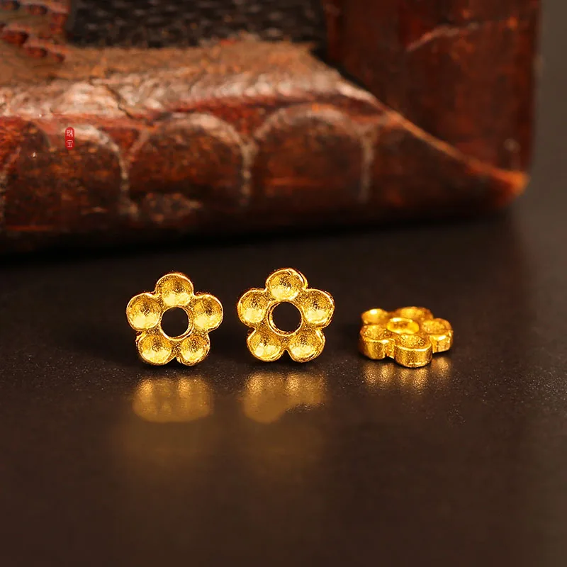 

FINE 24K Yellow Gold Bracelet Flower Handmade String Women Bracelet 1pcs
