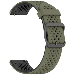 Breathable Silicone Strap for Sports Watches - Available in 20mm & 22mm (Army green black)