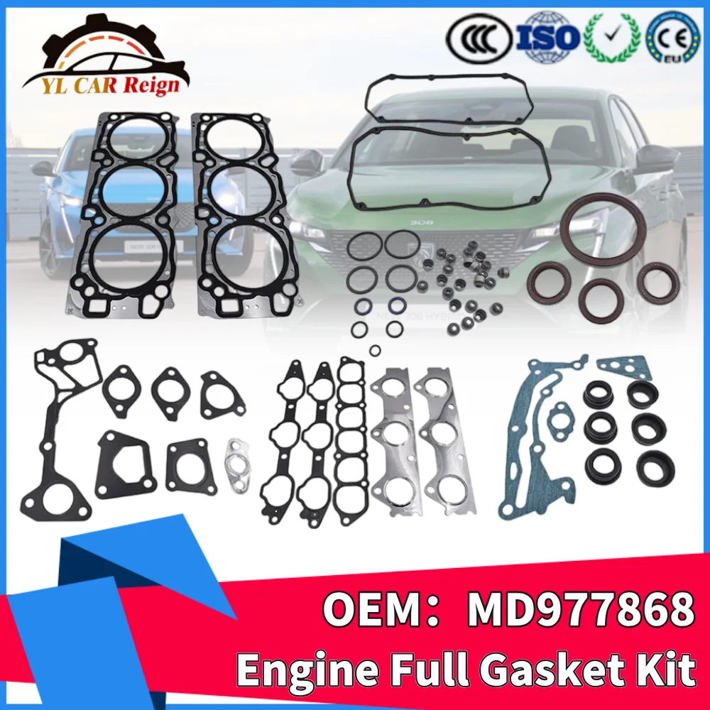 For Mitsubishi PAJERO III Wagon /MONTERO SPORT K90 3.5 SOHC 24V Engine Cylinder Head Overhaul Full Gasket Repair Kit MD977868