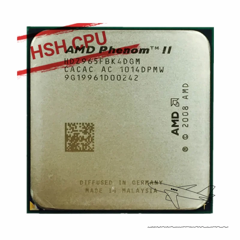 Amd Phenom Ii X4 965 X4-965 3.4Ghz Processore Cpu Quad-Core Socket Am3