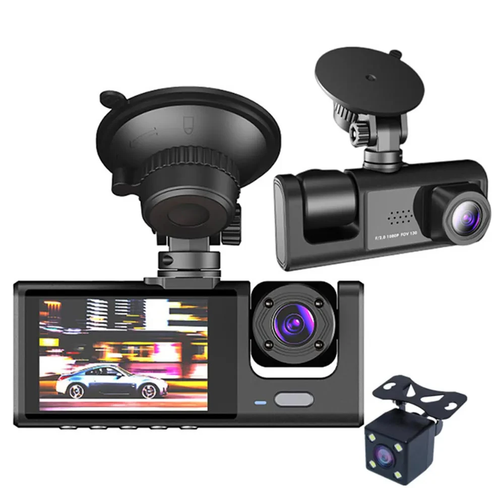 S0af93e6830464b778ea0c0bf4b9f98d5o 3 Channel Car DVR Wifi HD 1080P 3-Lens Inside Vehicle Dash CamThree Way Camera DVRs Recorder Video Registrator Dashcam Camcorder