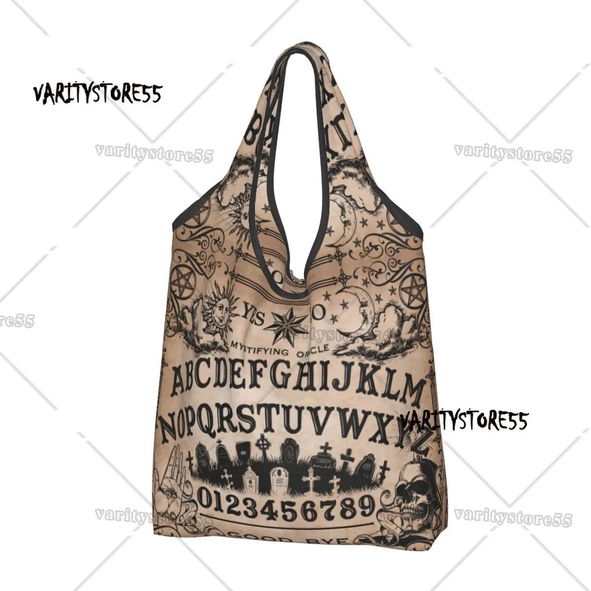 

Многоразовая сумка для покупок на тему Хэллоуина Witchcraft Ouija Board женская сумка-тоут портативная оккультная ведьма продуктовые сумки для покупок
