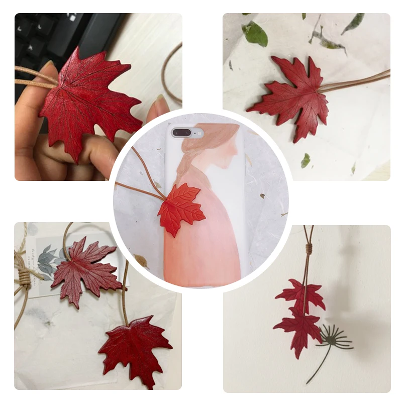Hand-made diy tools for leather, vegetable tanned leaves, maple leaves, ginkgo four-leaf clover knives, template