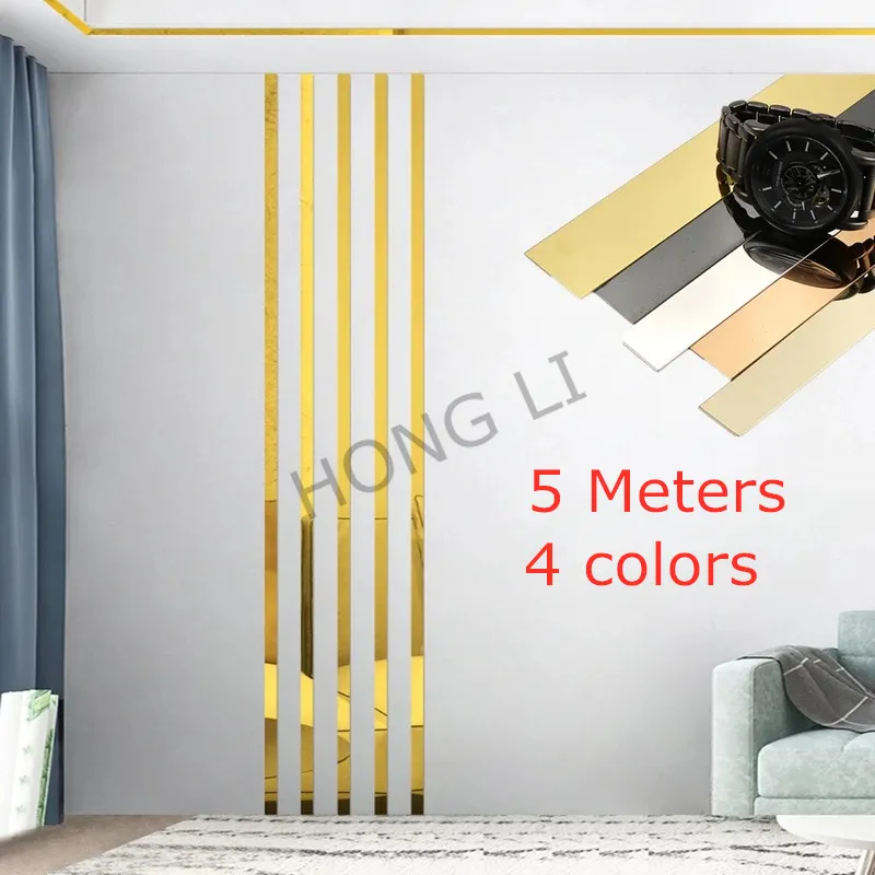 1 Roll Gold Tape Stainless Steel Flat Background Wall Ceiling Edge